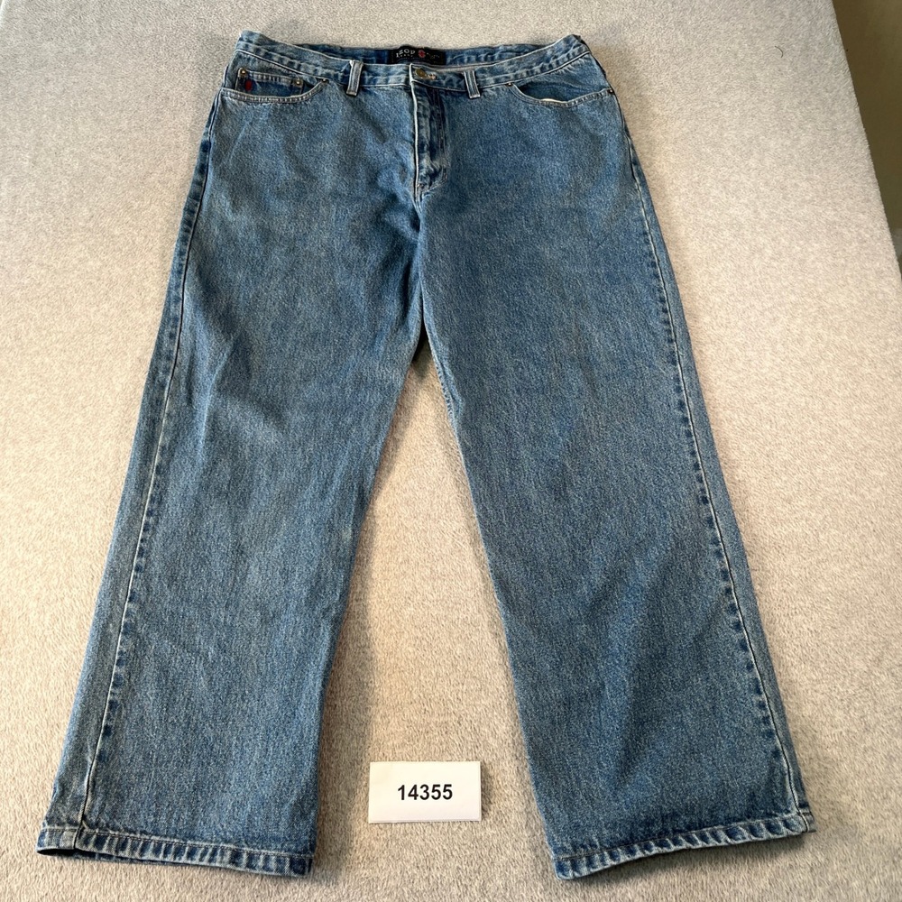 IZOD Jeans Mens 40x30 Blue Denim Cotton Relaxed Fit Straight Leg Streetwear